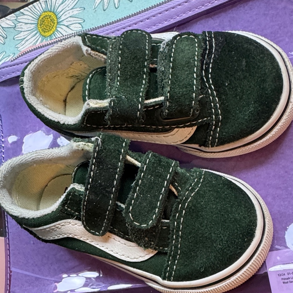 Kids Green Velcro vans Sneakers